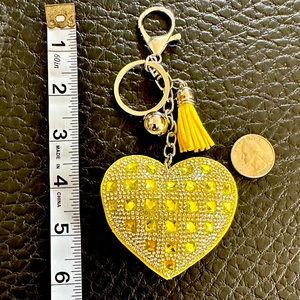 Yellow Bedazzled Bag Charm